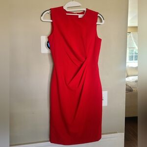 Calvin Klein Red Sleeveless Sheath Dress